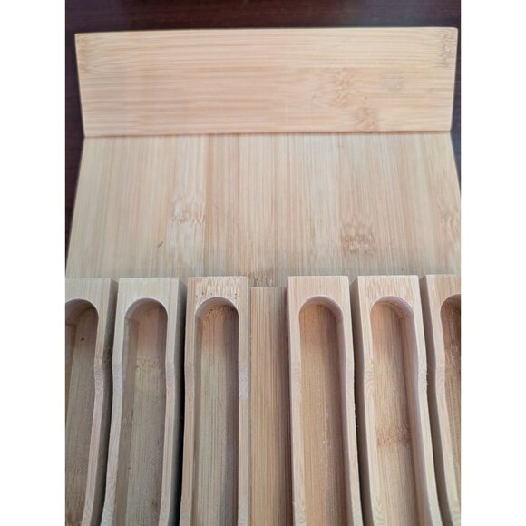 Bamboo Knife Organizer Block Drawer Insert With 8 Slots Storage & Easy Access - Picture 3 of 8
